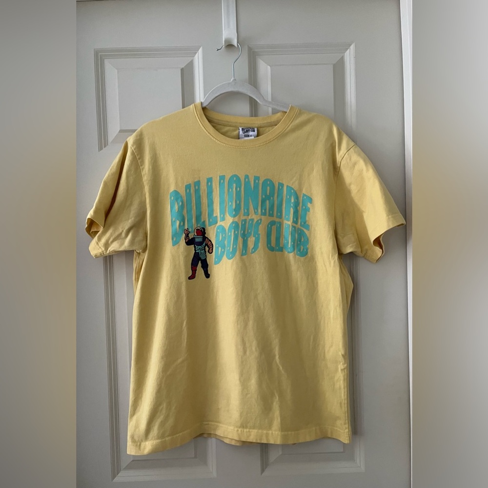 Men’s Billionaire Boys Club Astro Graphic Tee Yellow & Blue Crewneck size L